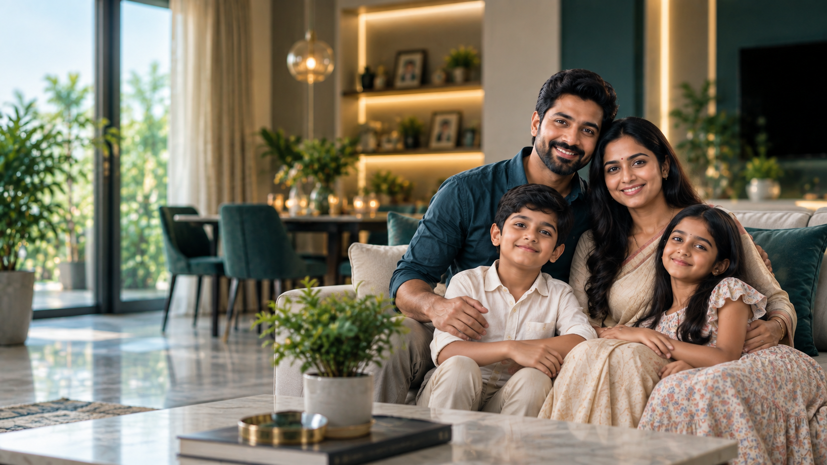 Indian family together at home